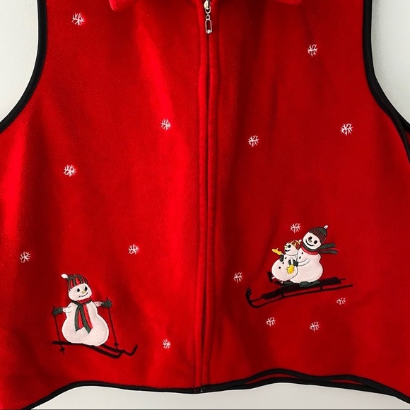 Cleo X-Mas Fleece Red Women's Vest Ugly Sweater- Size XL - Picture 4 of 9